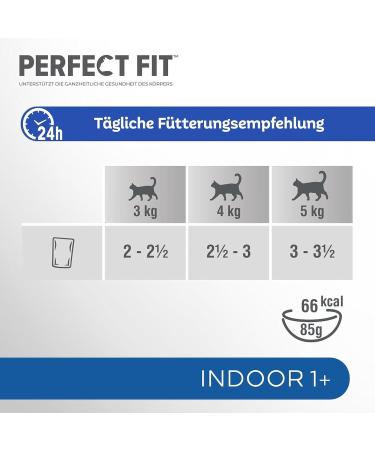 Perfect Fit Indoor Cat Food - Anti-Hairball Chicken & Peas in Sauce 12x85g Portions for Adult Cats - Buy Online on GoSupps.com