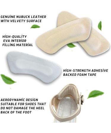 Comfort Heel Pads for Shoes - Leather Heel Cushions for Pain Relief & Blister Prevention - High Heel Comfort Pads for Men & Women - 4 Pairs Dark Grey - Buy Online on GoSupps.com