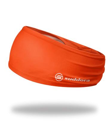Suddora Solid Color Wide Headband/Sweatband - Workout, Football, Soccer, Yoga Solid Color Wide Headband Orange
