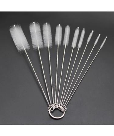 FOREVERIE Multipurpose Flexible Cleaner Brush for Cleaning Straws Sippy Cups Bottles Tube and Pipes Nozzles Small Corner Area Set of 10 Bristles Size from Tiny to Large 10 3 to 25 mm x L 210 MM / 0.13-1 x 8.3 In
