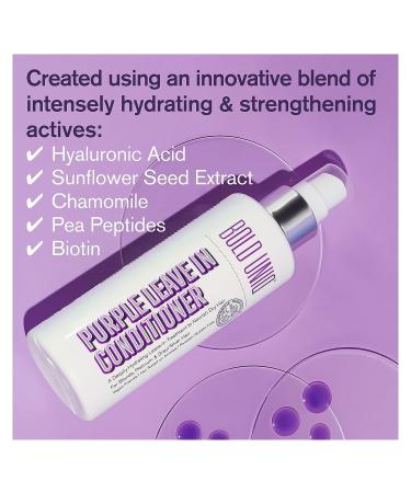 BOLD UNIQ Purple Leave In Conditioner for Dry & Damaged Blonde, Platinum, Gray/Silver Hair - Toning, Hydrating, Detangling - Vegan & Cruelty-Free - Buy Online on GoSupps.com