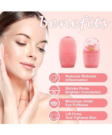 UUGLAM Ice Roller for Face and Eye - Silicone Facial Massager for Skin Brightening & Puffiness Relief in Pink - Buy Online on GoSupps.com
