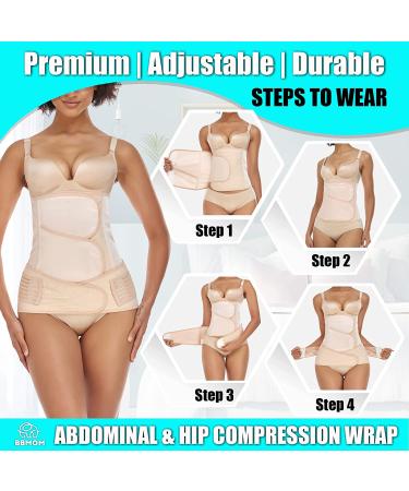 2-in-1 Postpartum Belly Band & C-Section Recovery Belt - Medium Beige - Buy Online on GoSupps.com