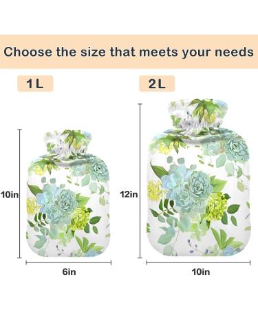 Shop Naanle 2L Hot Water Bottle with Lid - Transparent Spring Succulent Design for Menstrual Cramps & Pain Relief | Heat & Cold Therapy - Buy Online on GoSupps.com