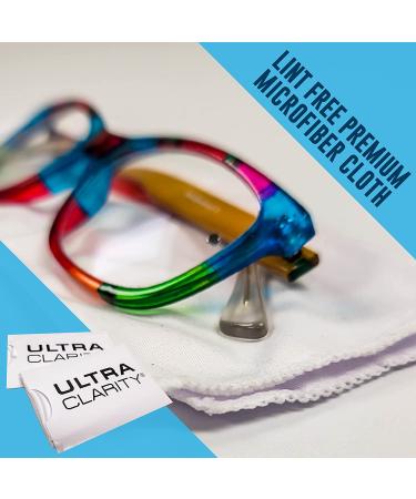 ULTRA CLARITY Eyeglass Lens Cleaning Spray Value Pack - 10oz Spray, 2 Microfiber Cloths - Professional Grade 5pc Kit - Buy Online on GoSupps.com