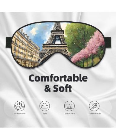 Sleep Mask Eye for Men & Women | Reusable Blackout Eye Cover | Travel Essentials & Gifts | Eiffel Tower Design - Buy Online on GoSupps.com