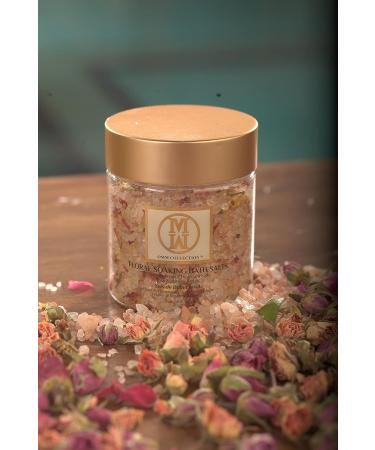 OMM Natural Floral Bath Salt with Rose & Jasmine Petals - Detox Body & Foot Soak, Relaxing Sore Muscles - Pink Himalayan & Dead Sea Salt Flakes - Buy Online on GoSupps.com