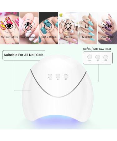 VANREESA Gel Nail Polish Set with Lamp Starter Kit - 18 Colours, Classic Pink Red Glitter Soak Off Gel Polish Set - 33 Piece Nail Salon Set for Women - Buy Online on GoSupps.com