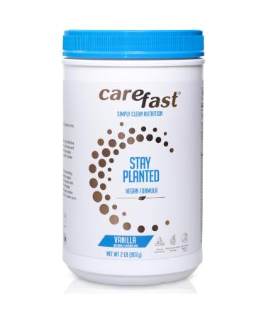 CAREFAST Stay Planted Plant-Based Non-GMO Soy Healthy Protein Powder Drink Mix - Vanilla Flavored - 2lb Tub - 13g Protein - Makes Great Tasting Low Carb Vegan Shakes & Smoothies