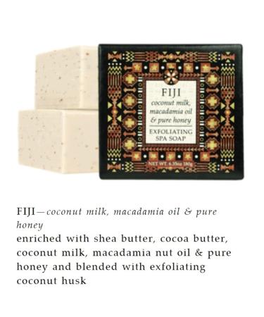Fiji Exfoliating Spa Soap Set - 3 Square Bars 6.35 oz Each | Luxurious Skin Care for All Skin Types - Buy Online on GoSupps.com