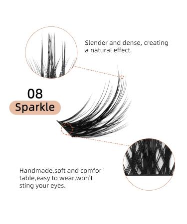 72 Pcs Sparkle D Curl Lash Clusters 8-16mm for DIY Eyelash Extensions - Reusable Wide Stem Individual Wisps for Professional Makeup - Buy Online on GoSupps.com