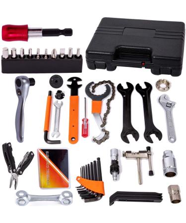 YBEKI Bike Repair Tool Kit - Bicycle Tool Kit Set With Reversible Drive Ratchet tool, Chain Tool Bike Tire Tool Pedal wrench, etc. 6 months warranty