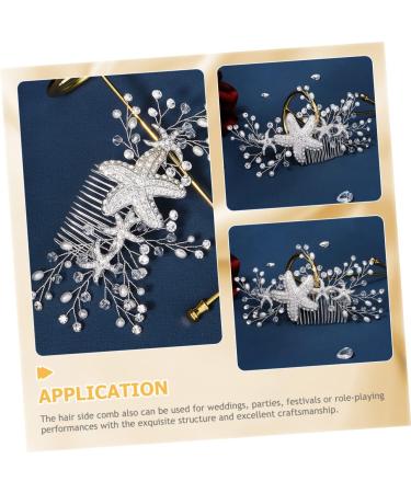 Didiseaon Starfish Hair Comb Hair Comb Pearl Headpiece Star Hair Comb Accessory Rhinestone Headpiece Mermaid Hair Comb Brides Blue Hair Comb Vintage Banquet Manual Hair up Alloy - Buy Online on GoSupps.com