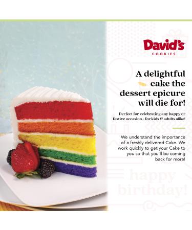 David's Cookies Layered Rainbow Cake - Fresh Gourmet Bakery Dessert, Pre-sliced 14 pcs, 5 Colorful Layers, Great Gift Idea for Women, Men, Kids - Buy Online on GoSupps.com