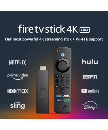 Certified Refurbished Fire TV Stick 4K Max streaming device, Wi-Fi 6, Alexa Voice Remote (includes TV controls)