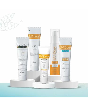UV Doux SPF 50 PA+++ Mineral Sunscreen Gel - Tinted Water-Resistant UVA/UVB Protection for All Ages | 50g - Buy Online on GoSupps.com