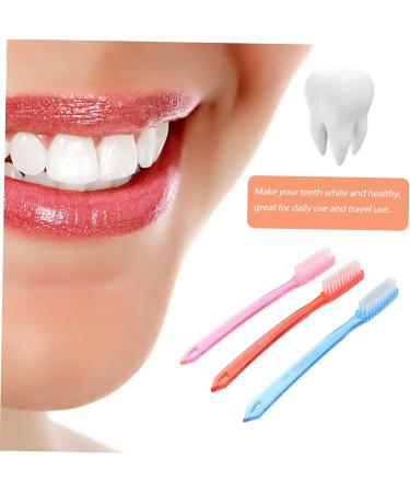 Minkissy 6 Pack Hard Bristle Adult Toothbrush - Premium Plastic Travel Toothbrush & Floss Set - Buy Online on GoSupps.com