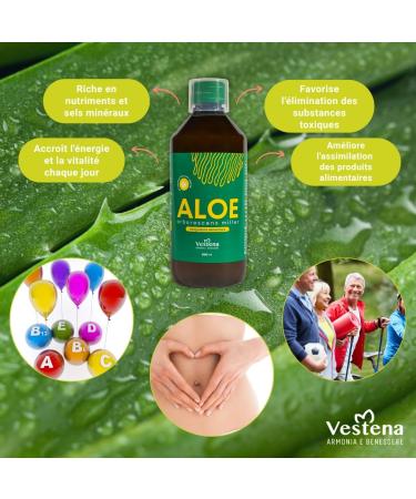  VESTENA Vestena - Aloe Arborescens with Agave 100% Pure Natural - Recipe Father Zago. Natural Detox Juice for Liver and Intestines Powerful Draining Slimming - 500ml - Made in Italy - Buy Online on GoSupps.com