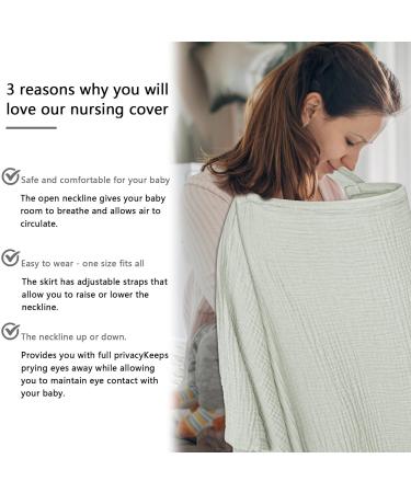 Shop Soft & Breathable Hillhill Cotton Breastfeeding Cover - Still Towel Snack Apron for Moms | Portable Nursing Gift in Blue & Greyish Green - Buy Online on GoSupps.com