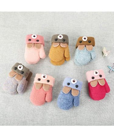 iEasey Cute Bear Baby Toddler Winter Mittens | Kids Cold Weather Fleece Gloves | Insulated Ski Snow Gloves for Baby Girls Boys 0-3 Years - Blue - Buy Online on GoSupps.com