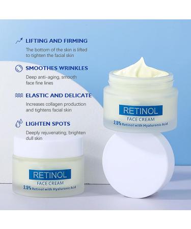 Retinol Anti-Wrinkle Cream Moisturing Face Cream with Hyaluronic Acid Firms & Lifts Skin Reduces Fine Lines Deep Hydration Makes Skin Smooth & Firm Day Night Cream for Men & Women 1.75 Oz - Buy Online on GoSupps.com