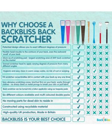 Back Bliss Back Scratcher - Patented Design for Itching Relief Gift Box Included 5 Colors Perfect Gift Idea - Single Pack Rose - Buy Online on GoSupps.com