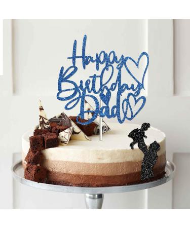 Tenhaisi Blue Glitter Happy Birthday Dad Cake Topper Happy Father's Birthday Cake Decoration Dad Party Decoration Dad Happy Birthday Party Decoration Supplies - Buy Online on GoSupps.com