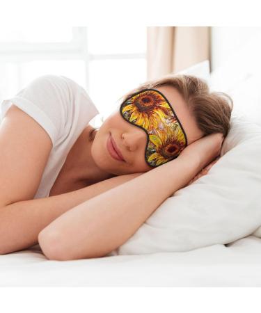 Sleep Mask Eye for Women & Men - Reusable Soft Blackout Eye Mask | Travel & Camping Essentials | Sunflower Print Gifts - Buy Online on GoSupps.com