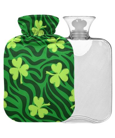 Naanle Kleeblatt heat bottle with reference heat and cold therapy warm water bottle 2 l large warm-up bag for bed hands feet warmer for pain relief