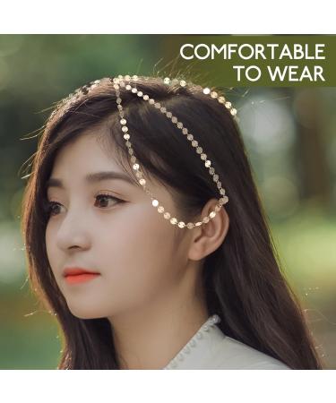 Frcolor Women's 2 Layers Metal Chain Headdress - Gold Party Hair Band for Elegant Hairstyles - Buy Online on GoSupps.com