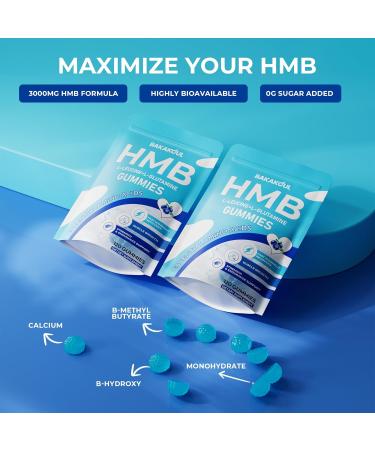 BAKAKOUL HMB and L-Leucine Gummies HMB and Leucine Supplement Supports Muscle Fast Workout Support HMB and Leucine Amino Acid for Men & Women Sugar Free Non-GMO 600 Counts - Buy Online on GoSupps.com