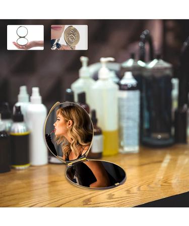 Retro Metal Compact Mirror 1x/2x Magnification - Bronze, Foldable & Portable - Buy Online on GoSupps.com