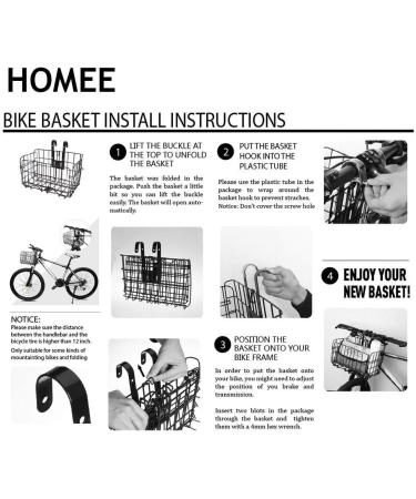 HOMEE Folding Rear Bike Basket - Detachable Front Bag for Mountain Bike - Cargo Rack Accessory - Black - Buy Online on GoSupps.com