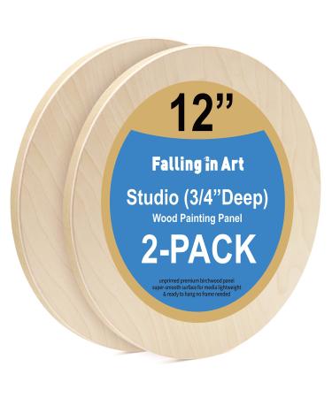 Unfinished Round Birch Wood Canvas Panels Kit Falling in Art 2 Pack of 12 Studio 3/4 Deep Cradle Boards for Pouring Art Crafts Painting and More 12' round 2 Pack - Buy Online on GoSupps.com
