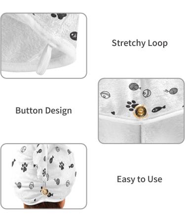 Cat's Paw & Bell Quick Dry Hair Cap Set | 2-Piece Super Absorbent Towel & Button Headband - Soft & Comfortable for All Hair Types - Buy Online on GoSupps.com