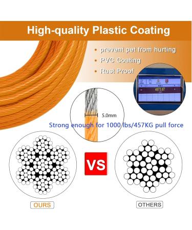 Tie Out Cable for Dogs 50ft Dog Leash for Large Dogs Long Dog Leash 1007 lbs Dog Leads for Yard Chew Proof Heavy Duty Dog Tie Out Cable for Large Dogs Durable Dog Runner Tether Line for Outdoor Orange - Buy Online on GoSupps.com