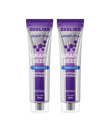 CEELIKE Grape Seed Whitening Toothpaste Color Correcting Purple Paste with Nano Hydroxyapatite (nHAP) Fluoride Free & Peroxide Free for Whiter Teeth & Sensitive Teeth (2)