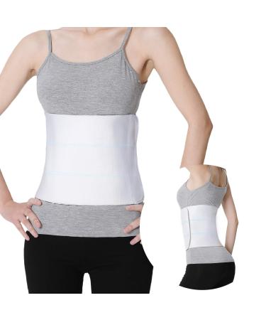 Abdominal Binder Post Surgery for Men and Women, Postpartum Tummy Tuck Belt Provides Slimming Bariatric Stomach Compression,High Elasticity, Breathable - (30" - 45") 3 PANEL - 9" 30"-45" WHITE