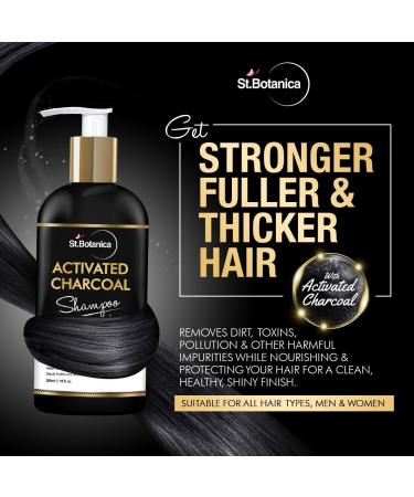 StBotanica Activated Charcoal Hair Shampoo 300ml - Sulfate-Free Paraben-Free Nourishing Ingredients for Healthy Hair - Buy Online on GoSupps.com