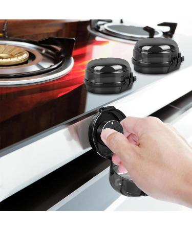 CHAUSA 6-Piece Child Lock Stove Turning Buttons | Safe Stove Switch Protection Cover | Easy Assembly & Disassembly | Black - Buy Online on GoSupps.com