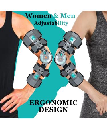 Hinged Elbow Brace - Adjustable ROM Post-Op Arm Splint with Sling Stabilizer for Injury Recovery | Pain Relief for Men & Women (Right - Buy Online on GoSupps.com
