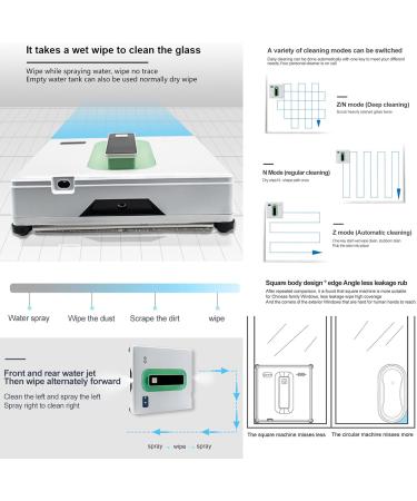Automatic Window Cleaner Robot with 50ml Large Water Tank Remote Control and Voice Assistant - Double Water Jet Cleaning for Outdoor/Indoor Windows. - Buy Online on GoSupps.com