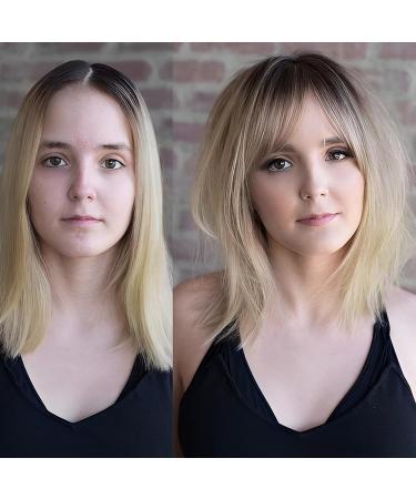 HAIRCUBE 100% Remy Human Hair Topper with Bangs | 14 Ombre Light Blonde | 150% Density Silk Base Clip-In | 40g - Buy Online on GoSupps.com