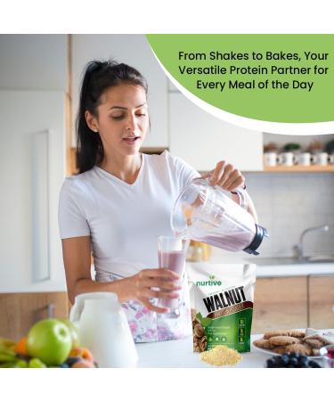 Walnut Protein Powder - Vegan Gluten-Free Omega-3 Rich - 20 Servings - Ideal for Smoothies & Baking - Non-GMO Antioxidant Boost - Buy Online on GoSupps.com