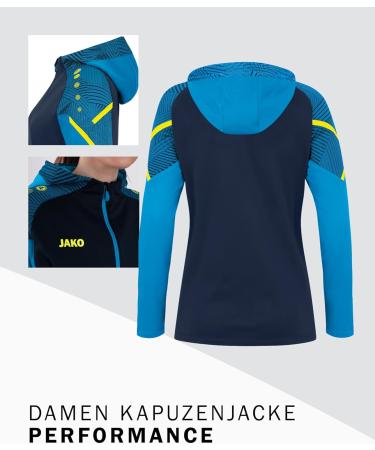 JAKO Women's Hooded Performance Jacket - Royal/White/Navy Size 34 - Stylish Sportswear for All Activities - Buy Online on GoSupps.com