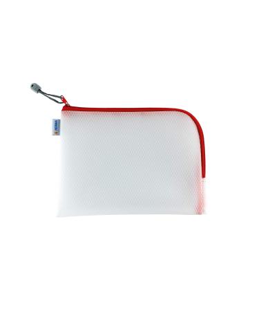 HERMA 20008 City bag A5 with zipper transparent red small lockable viewing bag with zipper cosmetic bag for cosmetics fluids make-up toothbrush red 26 x 20 cm zip pocket