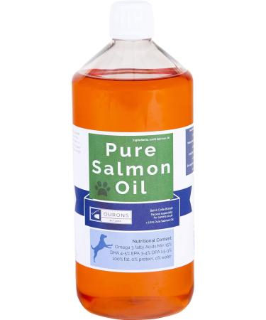 1 Litre Pure Salmon Oil for Dogs - Natural Fish Oil Supplement - Buy Online on GoSupps.com
