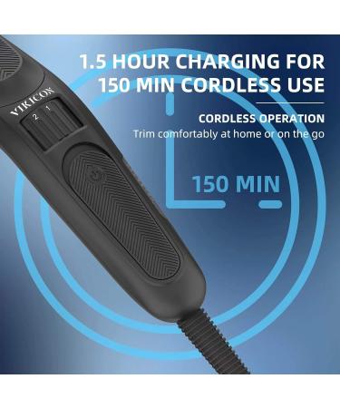 VIKICON Beard Trimmer for Men Electric Hair & Stubble Clipper 40 Length Settings Rechargeable Facial Trimmers w/2 Combs Professional Self Sharpening Blades 150 min Cordless Usage Gift for Men - Buy Online on GoSupps.com