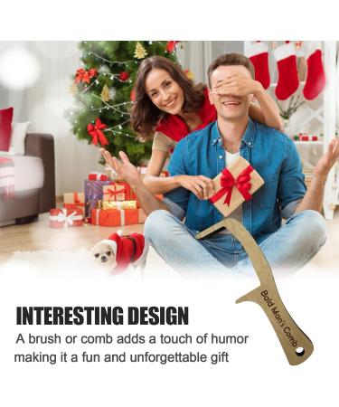 Bald Man Comb | Bald Joke Presents for Men | Wooden Hairbrush Comb Toys Joke Pranks for Adults | Novelty Bald Head Joke Presents Fathers Day for Dad Friends - Buy Online on GoSupps.com