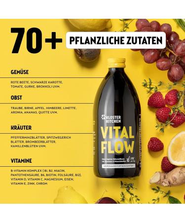  Kloster Kitchen Kloster Kitchen Vital Flow Micronutrient Concentrate | 3 x 500 ml 3 months 74 ingredients | Fruits vegetables and herbs Vitamins minerals and trace elements | Micronutrient liquid juice - Buy Online on GoSupps.com